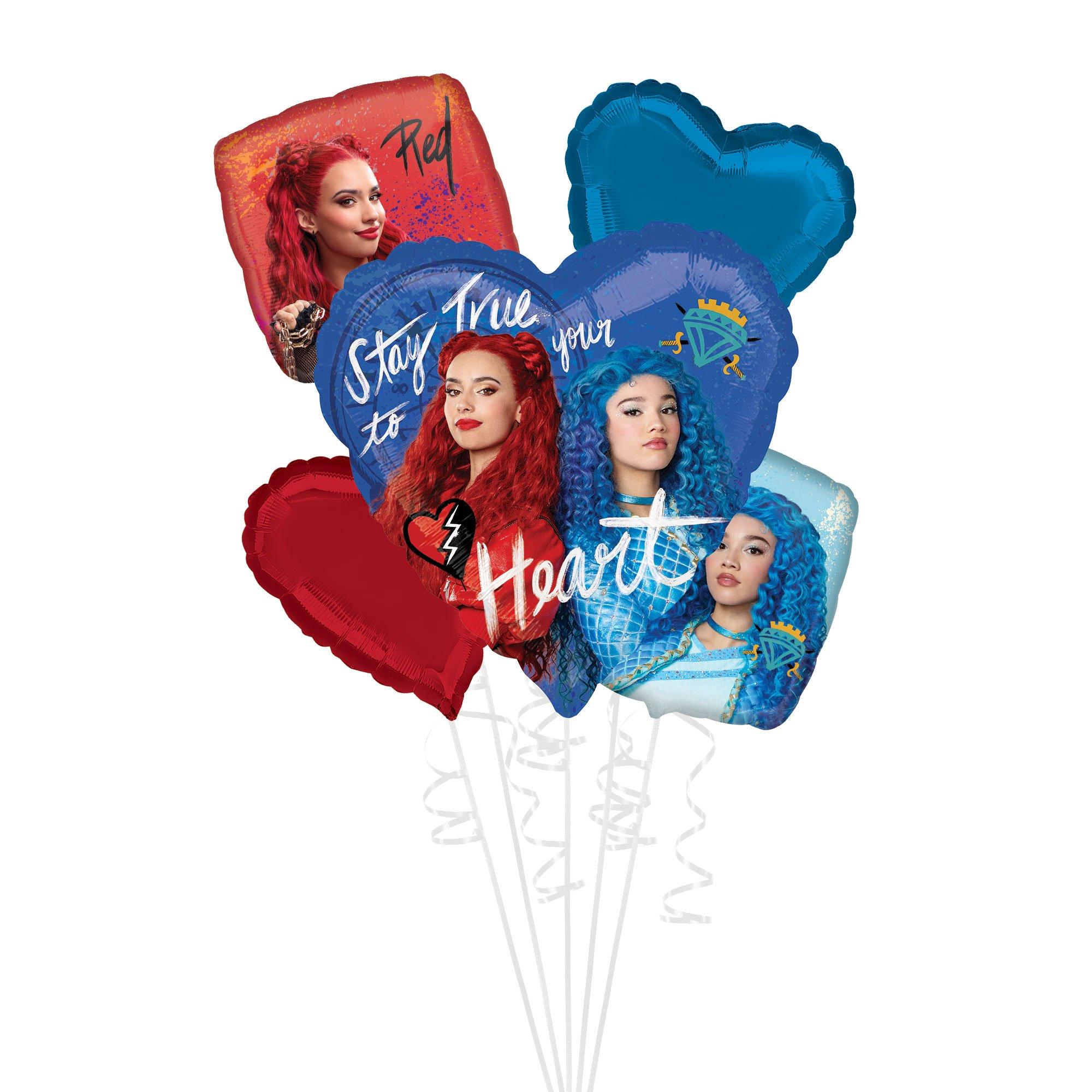 Red & Chloe Foil Balloon Bouquet with Balloon Weight - Descendants 4: The Rise of Red